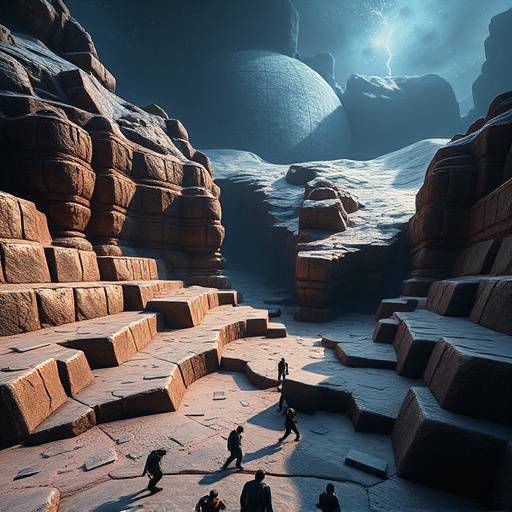 An AI interface displaying a game level being designed in real-time, with procedural generation elements highlighted, demonstrating the power of AI-assisted level design.