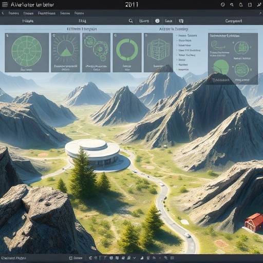Screenshot of an AI-powered level design tool, showcasing automated terrain generation and object placement.
